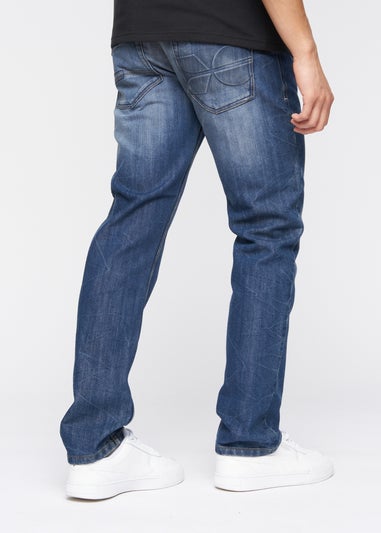 Crosshatch Stone Wash New Embossed Techno Denim Jeans