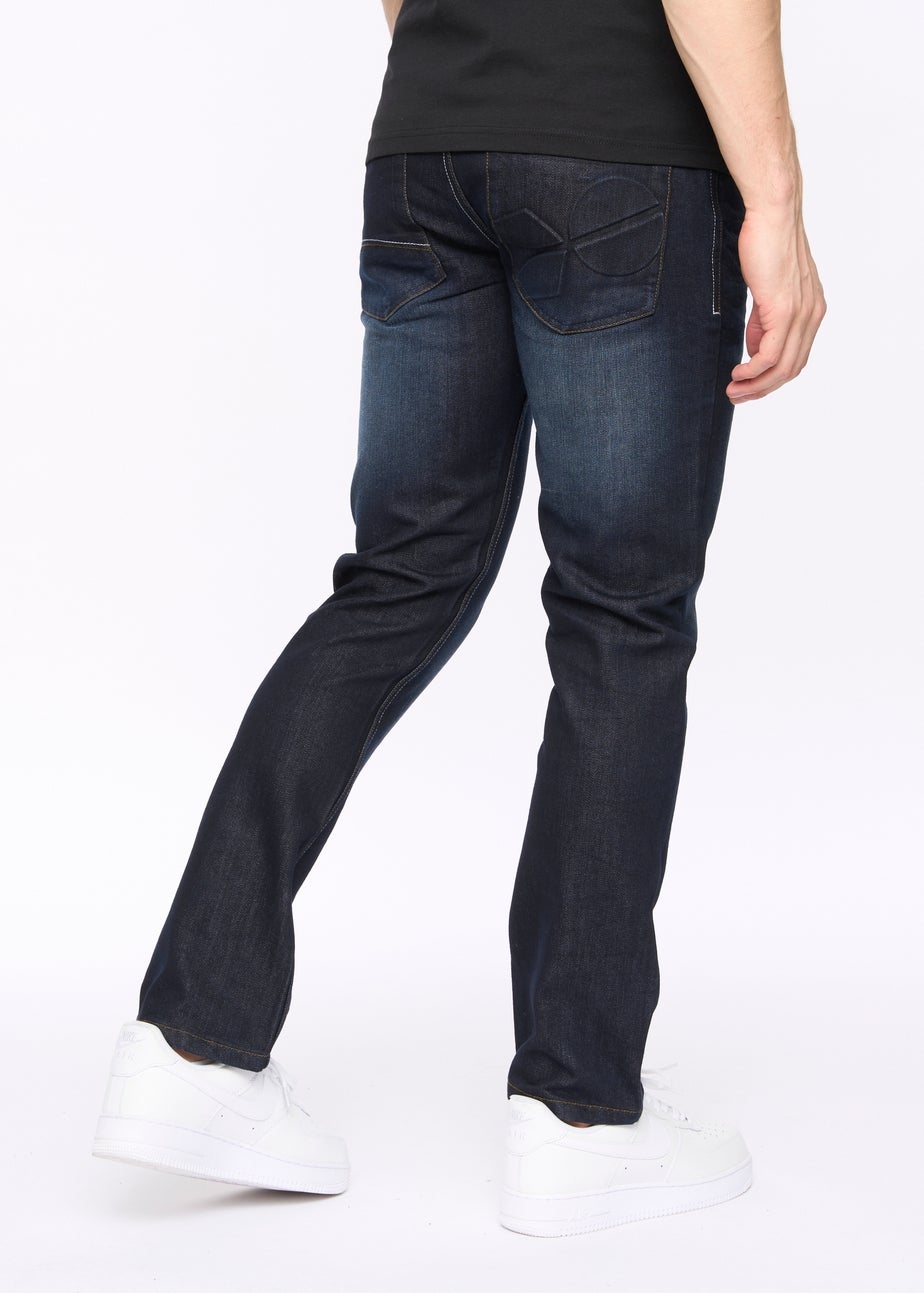 Crosshatch Dark Wash New Embossed Techno Denim Jeans