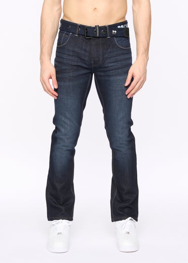 Crosshatch Dark Wash New Embossed Techno Denim Jeans