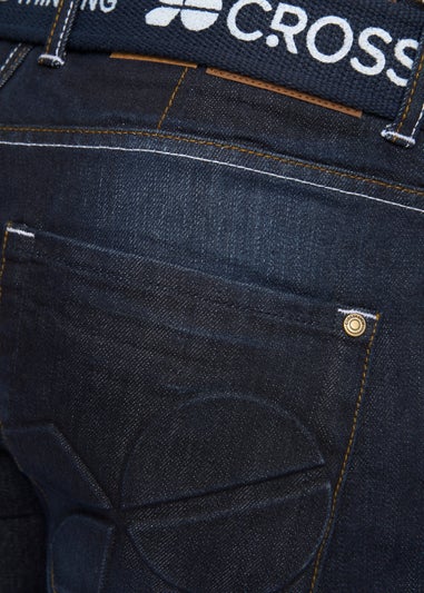Crosshatch Dark Wash New Embossed Techno Denim Jeans