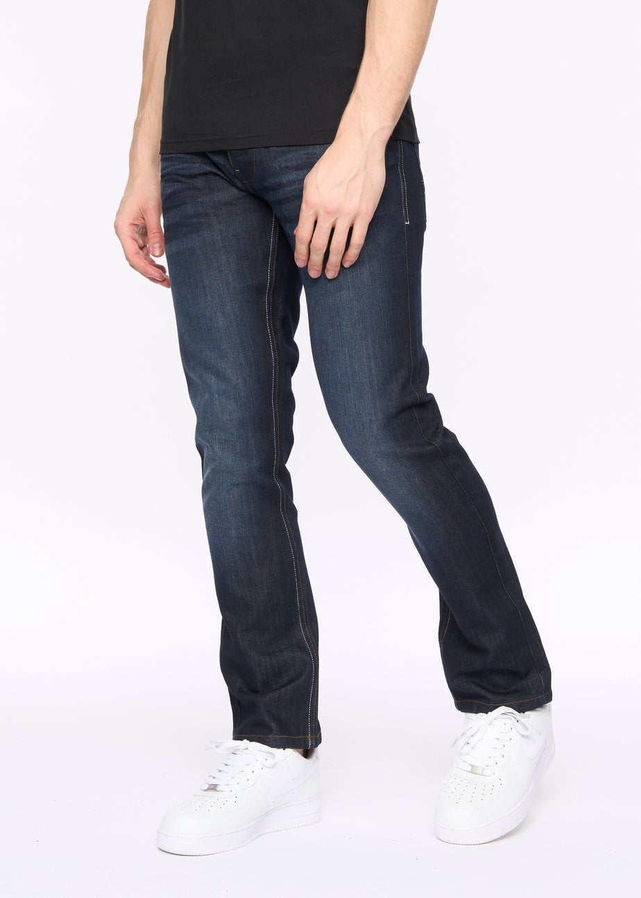 Crosshatch Dark Wash New Embossed Techno Denim Jeans