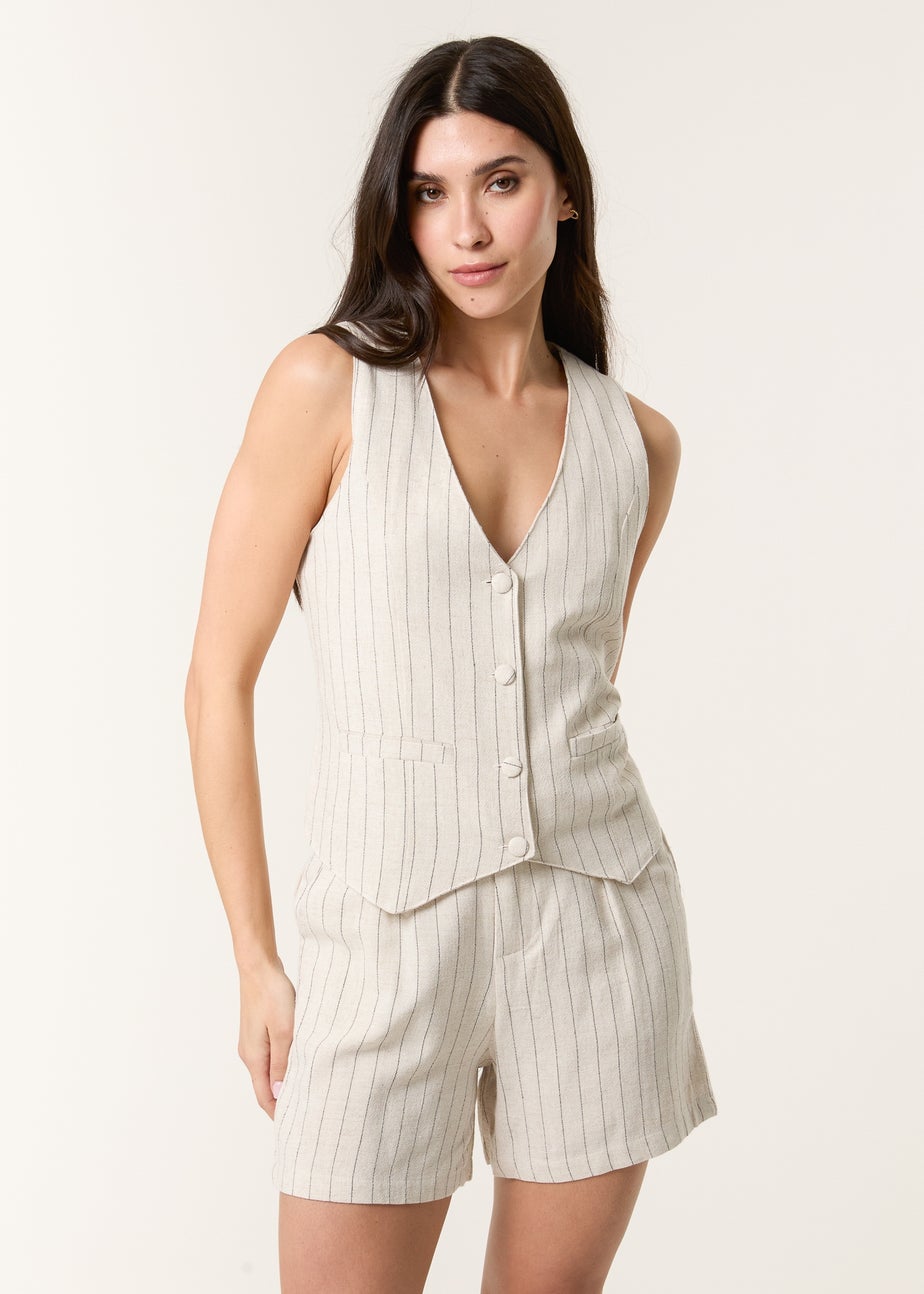 Blue Vanilla Linen Pinstripe Waistcoat