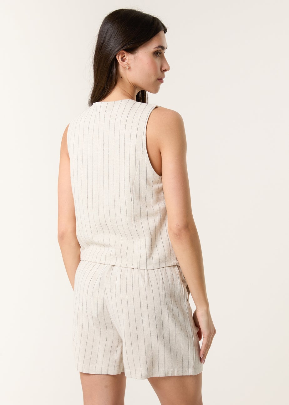 Blue Vanilla Linen Pinstripe Waistcoat