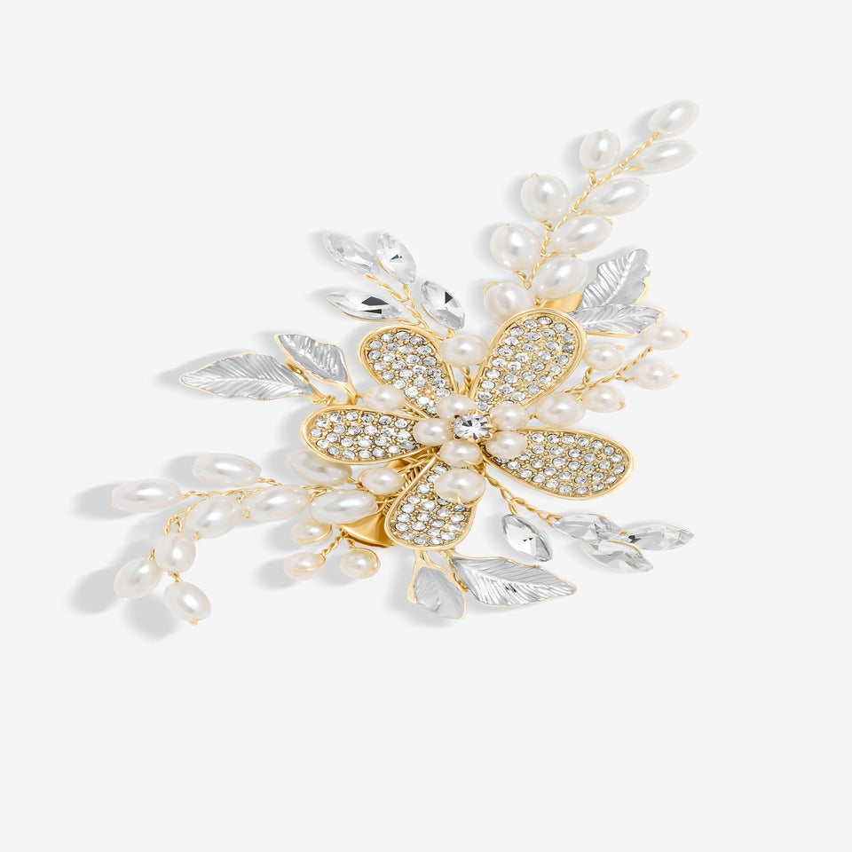 Jon Richard Gold Plated Floral And Pearl Hair Slide