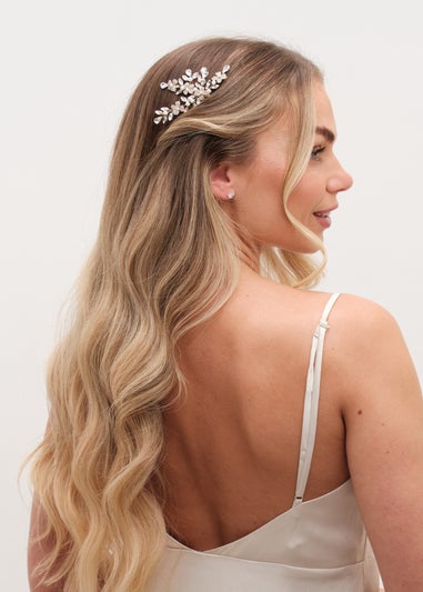 Jon Richard Gold Plated Pearl And Crystal Floral Comb