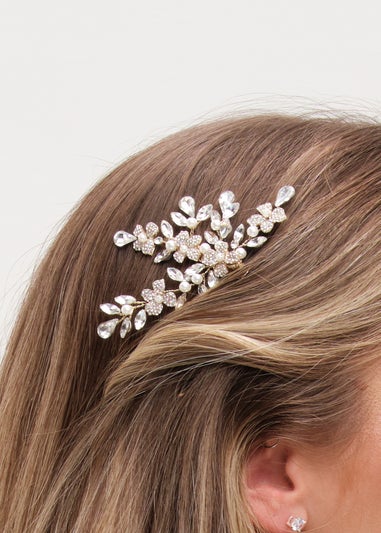 Jon Richard Gold Plated Pearl And Crystal Floral Comb