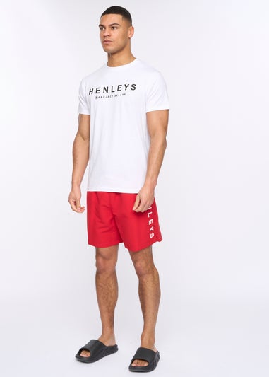 Henleys Red Henybold Swim Shorts