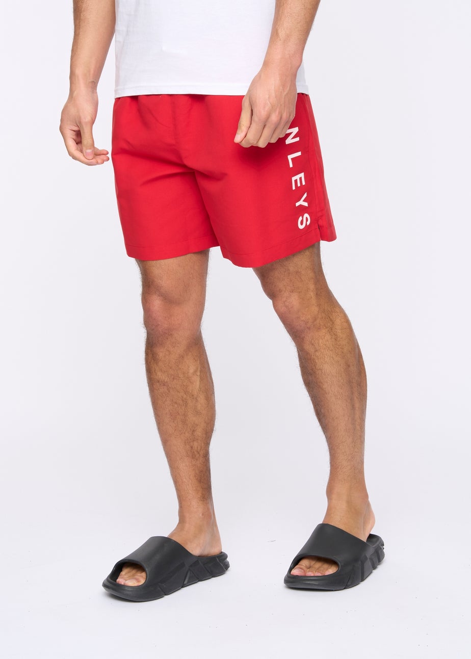 Henleys Red Henybold Swim Shorts