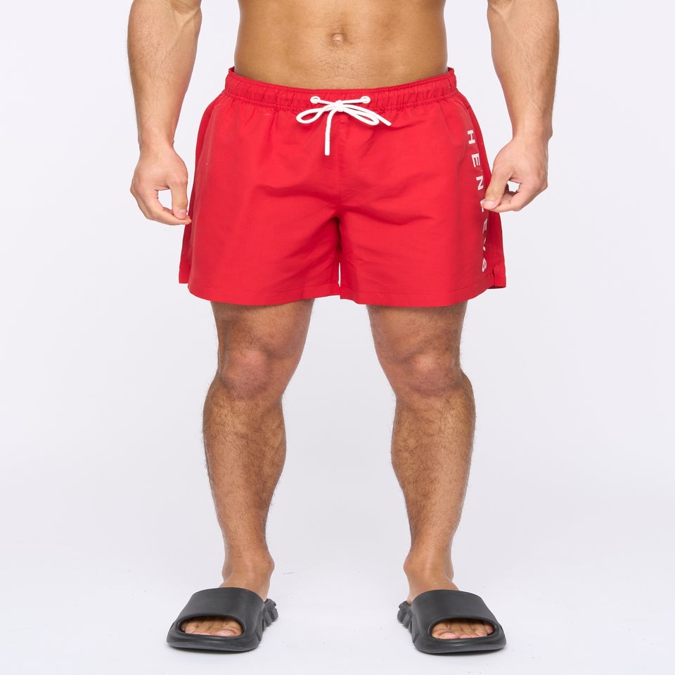 Henleys Red Henybold Swim Shorts