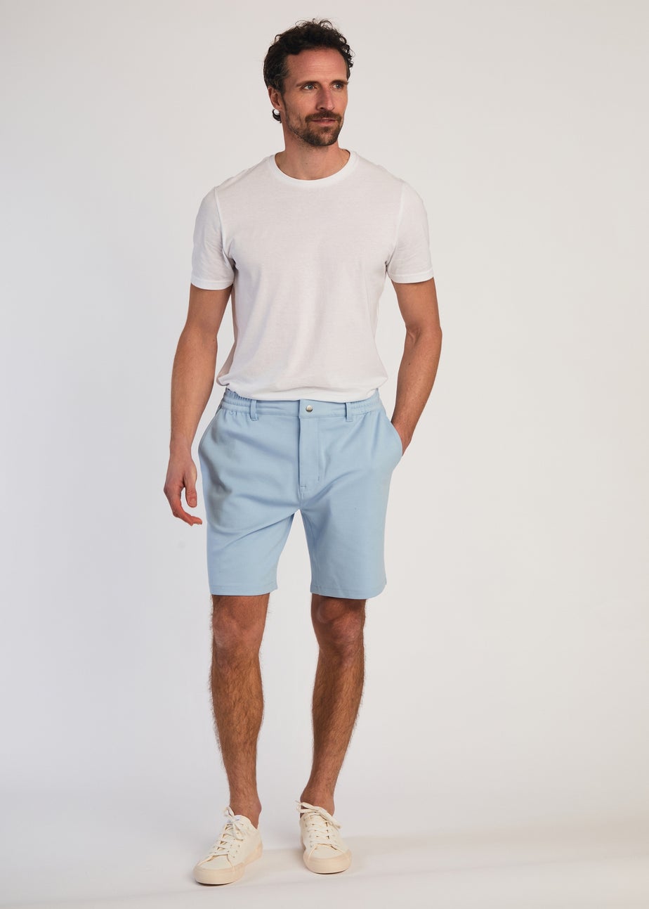 Tokyo Laundry Light Blue Jersey Shorts with Drawstring