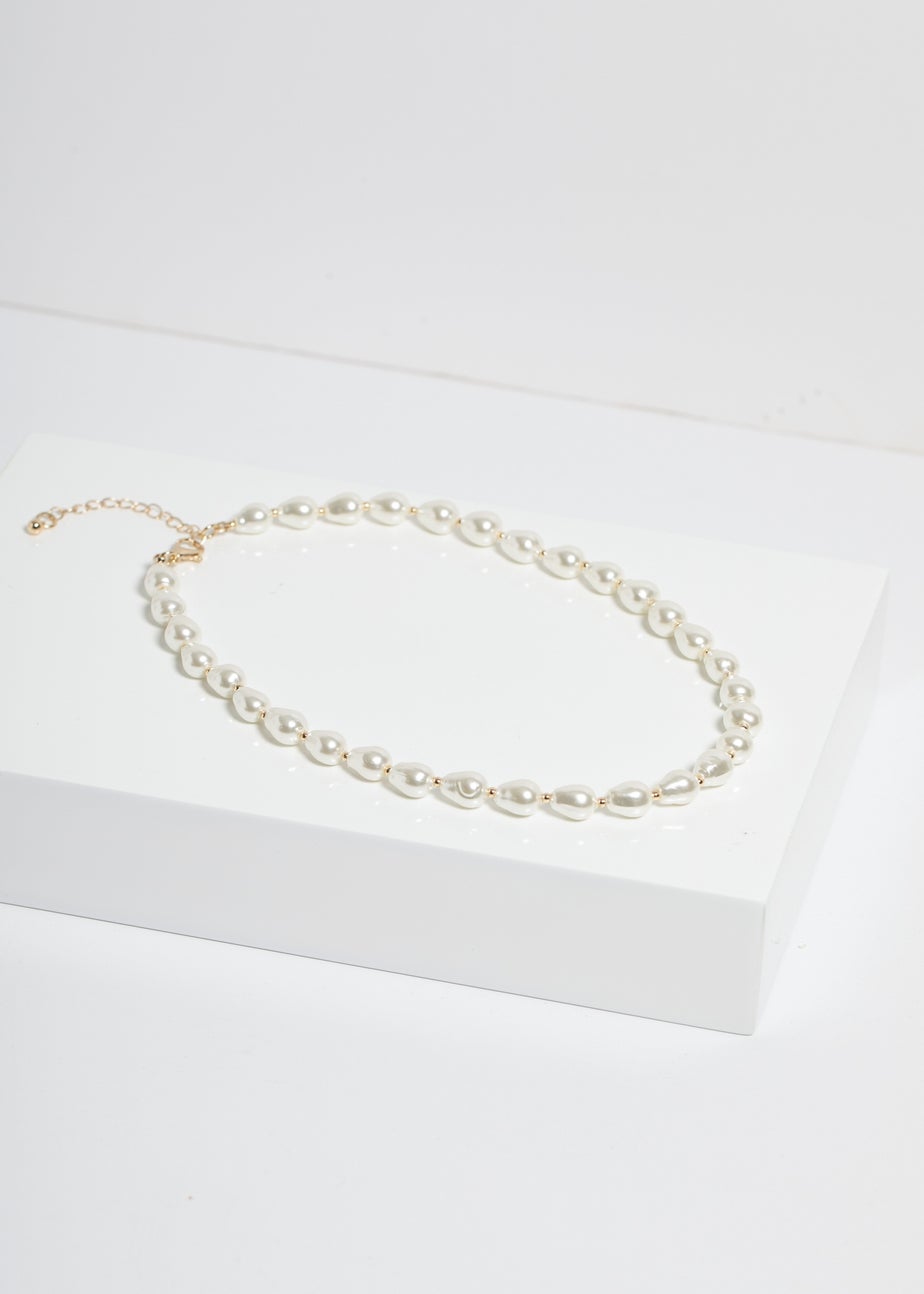 Jon Richard Silver Semi Precious Pearl & Gold Bead Necklace