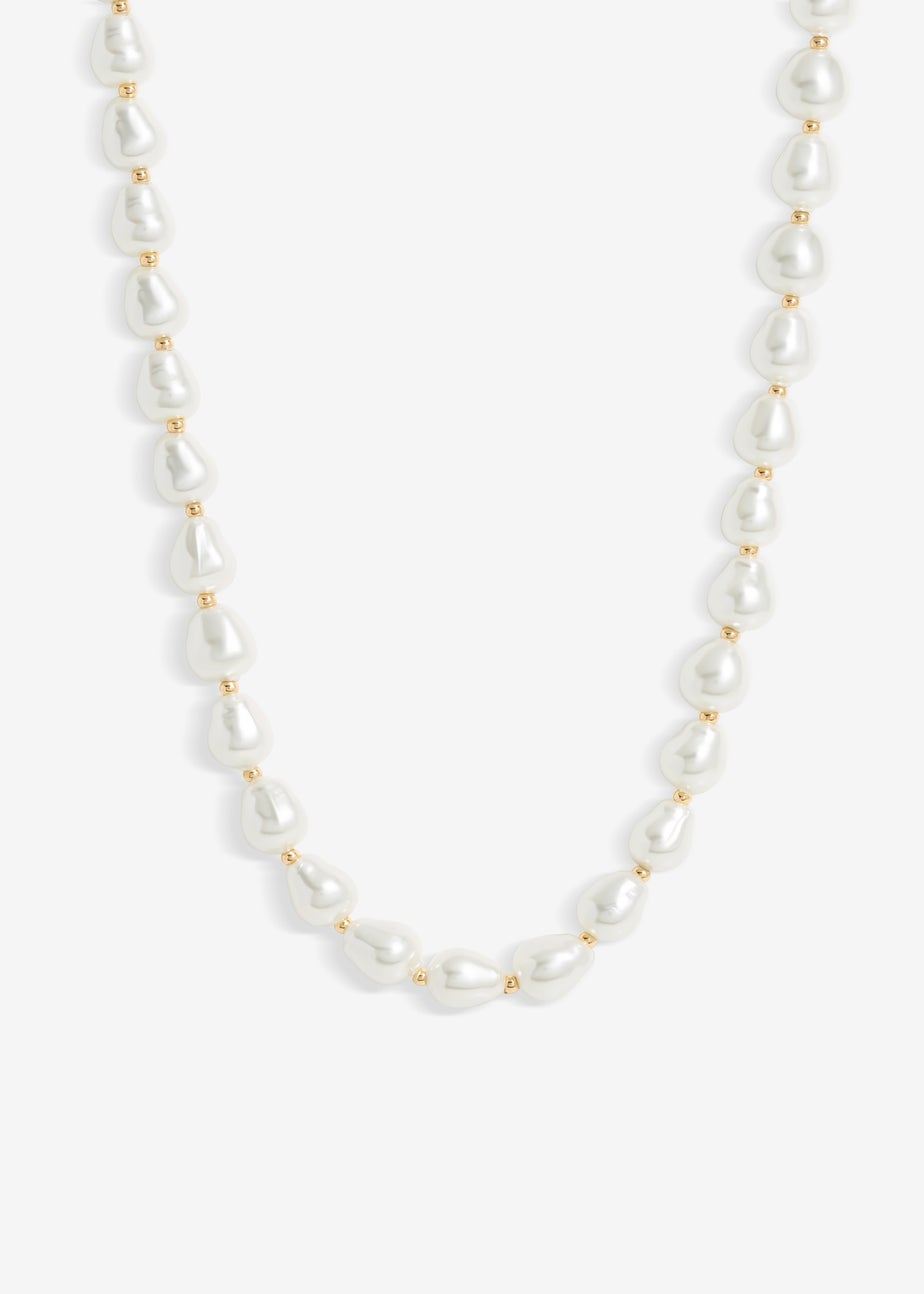 Jon Richard Silver Semi Precious Pearl & Gold Bead Necklace