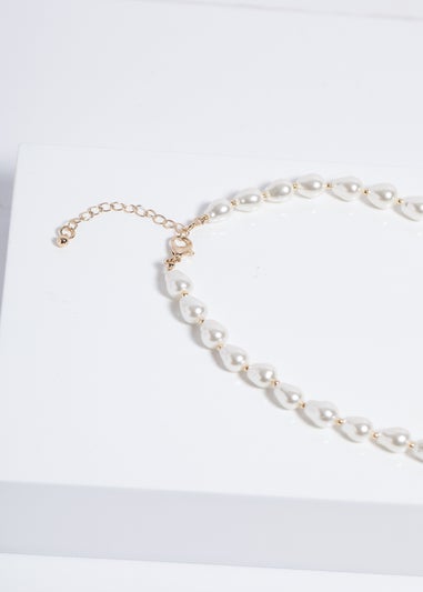 Jon Richard Silver Semi Precious Pearl & Gold Bead Necklace