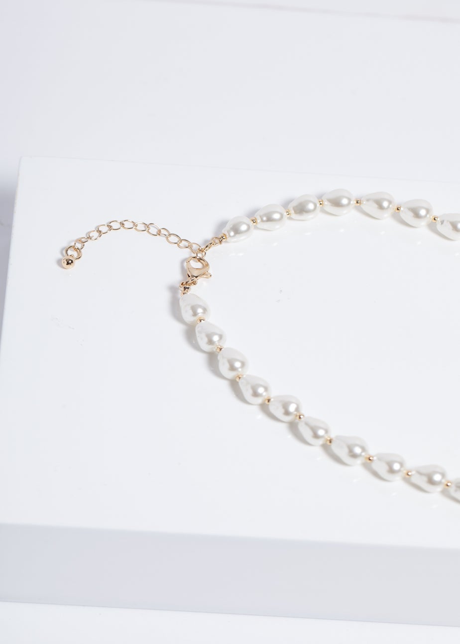 Jon Richard Silver Semi Precious Pearl & Gold Bead Necklace