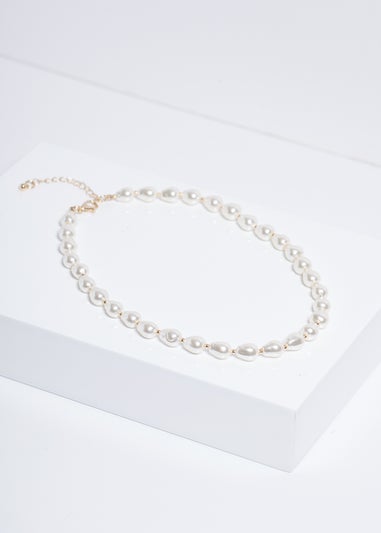 Jon Richard Silver Semi Precious Pearl & Gold Bead Necklace