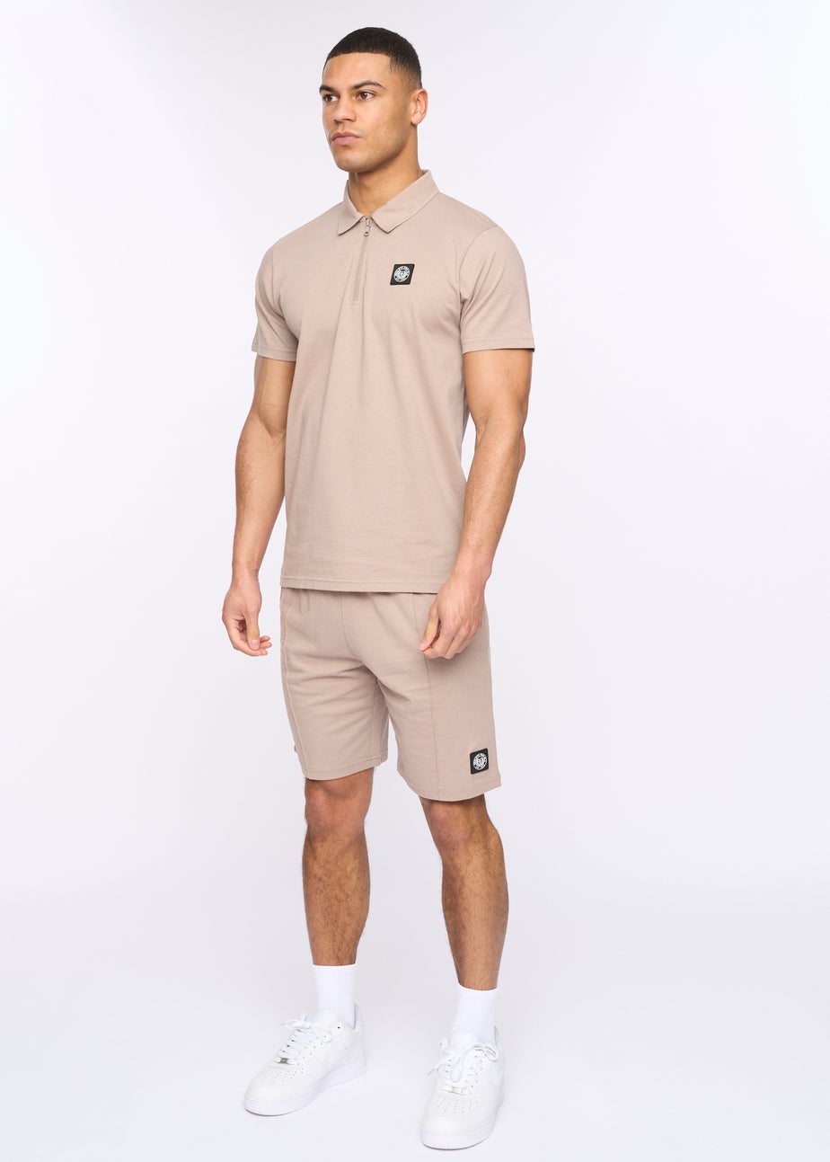 Henleys Taupe Henychill Polo & Short Twinset
