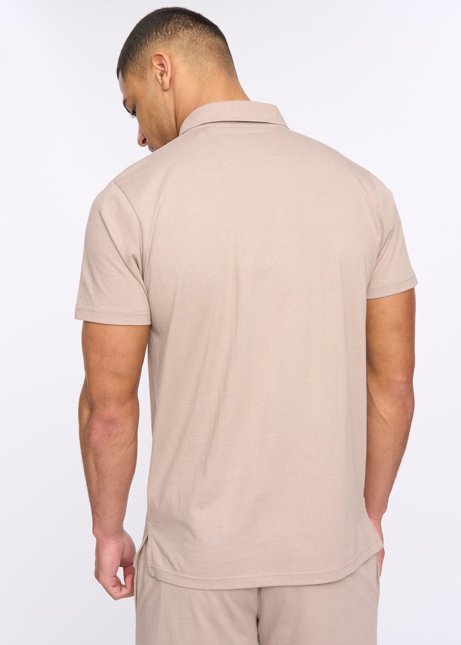 Henleys Taupe Henychill Polo & Short Twinset
