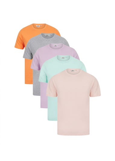 Tokyo Laundry Light Blue Cotton 5-Pack Short Sleeve T-Shirts