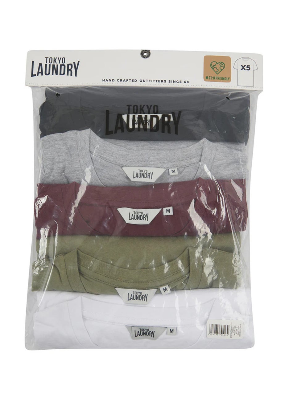Tokyo Laundry Burgundy Cotton 5-Pack Short Sleeve T-Shirts