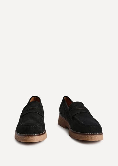 Linzi Poised Black Suede Classic Loafer