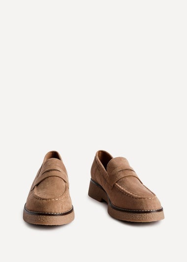 Linzi Poised Camel Faux Suede Classic Loafer