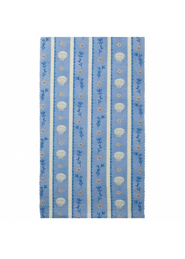 furn. Blue Sea Shells Indoor/Outdoor Table Runner