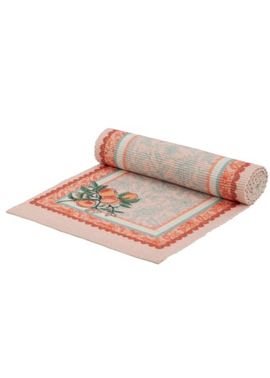 furn. Anemone Peaches Indoor/Outdoor Table Runner