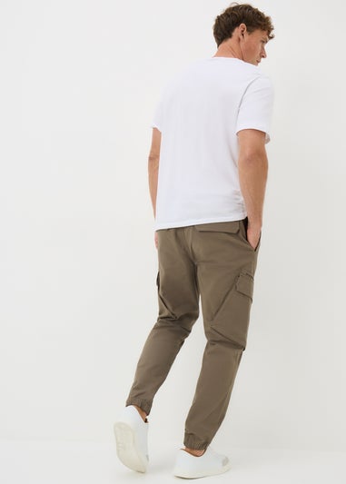 Khaki Zip Cargo Trousers