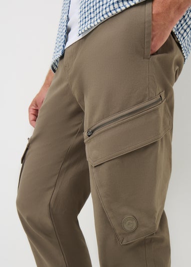 Khaki Zip Cargo Trousers