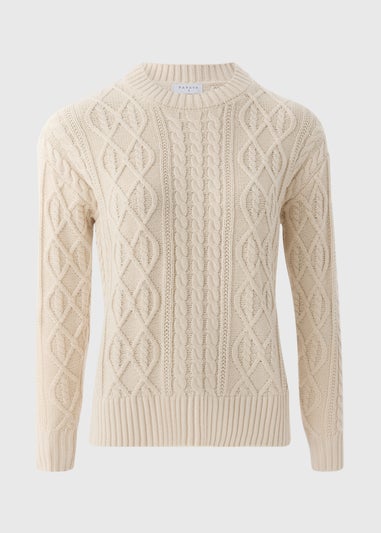 Cream Cable Knit Crew Neck Jumper