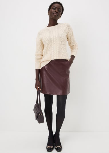 Cream Cable Knit Crew Neck Jumper