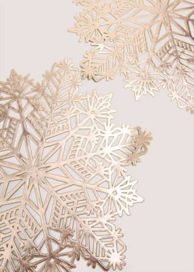 2 Pack Gold Snowflake Celestial Placemats