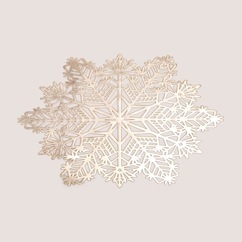 2 Pack Gold Snowflake Celestial Placemats