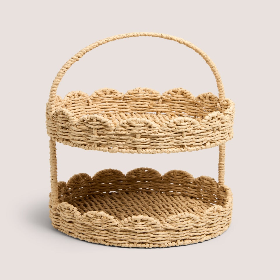 2 Tier Natural Scallop Edge Caddy