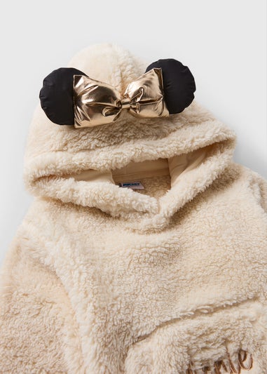 Girls Beige Minnie Borg Top Set (1-7 Years)