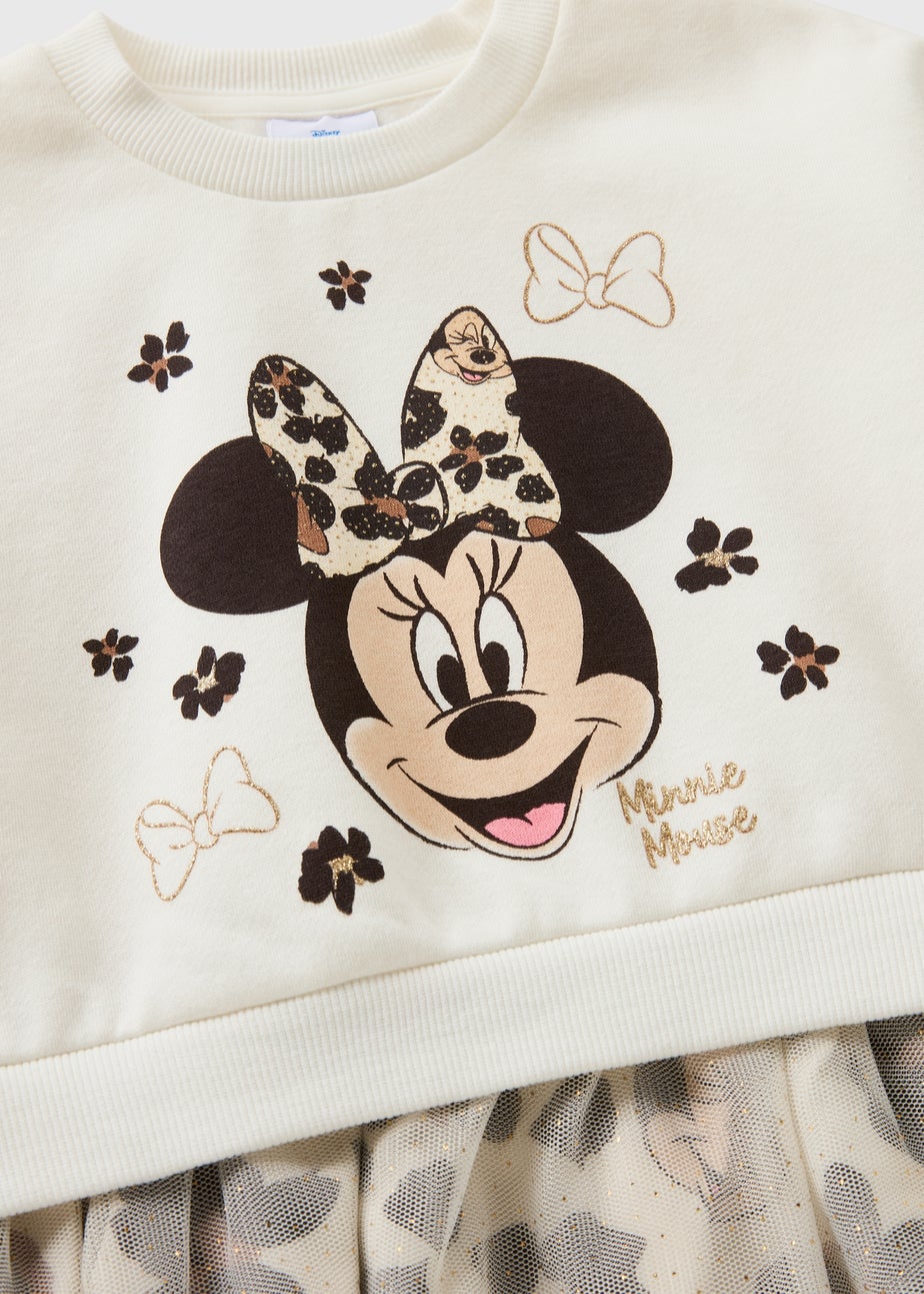 Girls Cream Minnie Mouse Sweater Dress (1-7yrs)