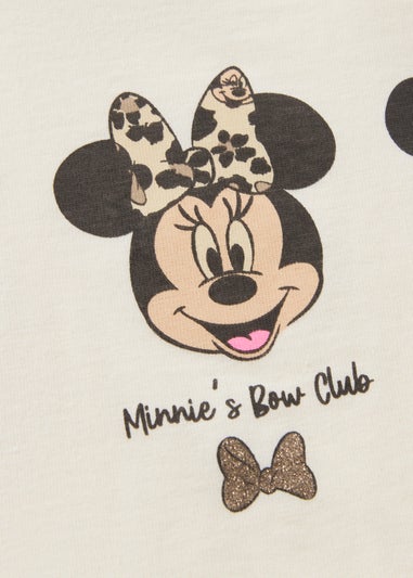 Girls Cream Minnie Mouse Bow Long Sleeve Top (1-7yrs)