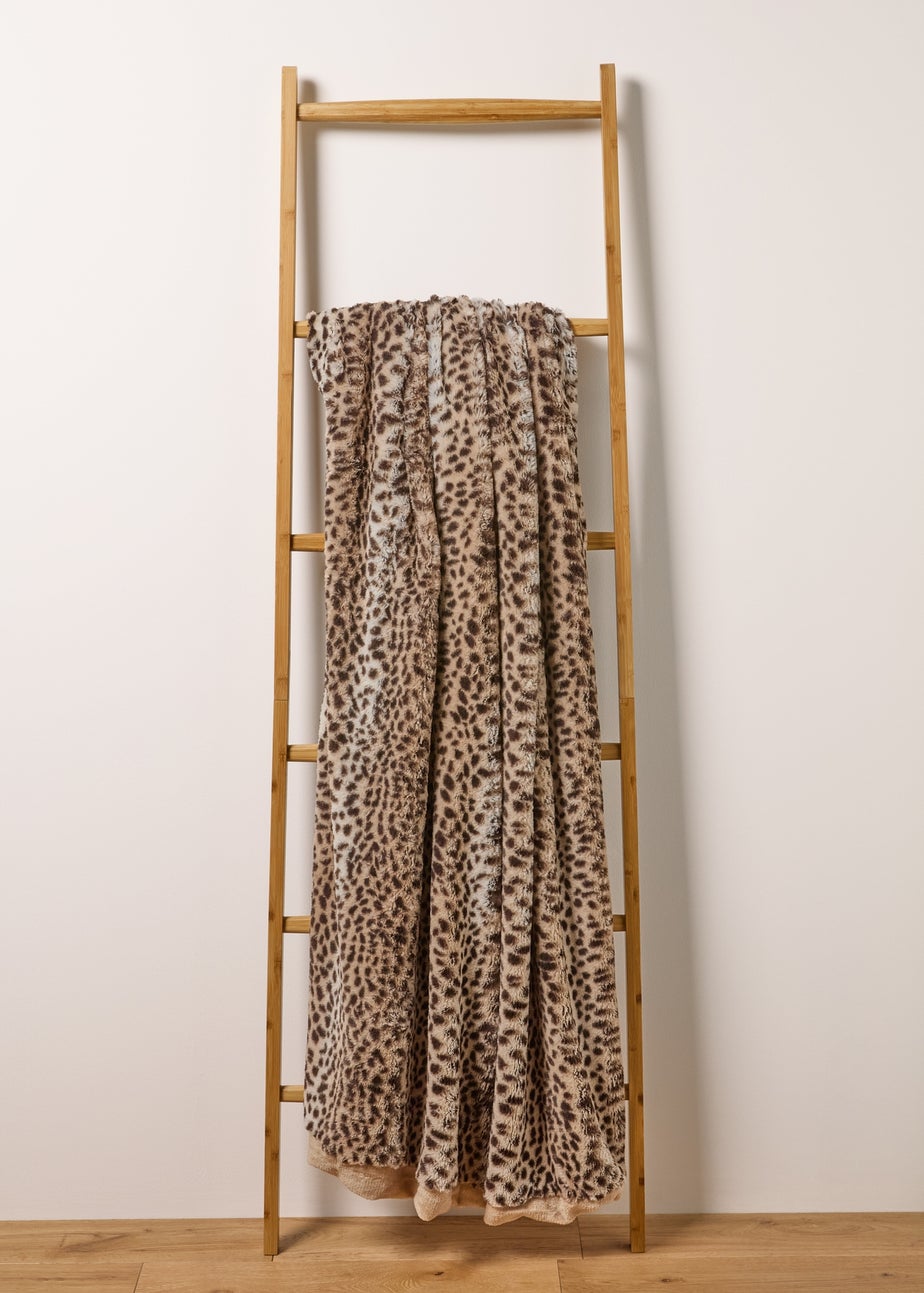 Leopard Print Faux Fur Throw