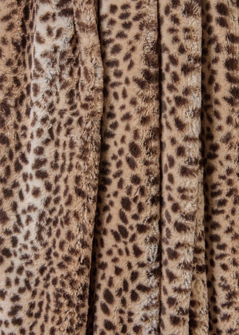 Leopard Print Faux Fur Throw