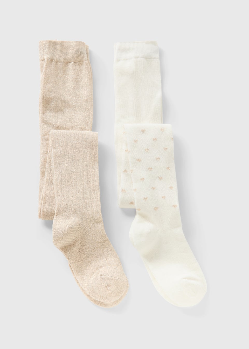 2 Pack Girls Gold Heart Tights (2-11yrs)