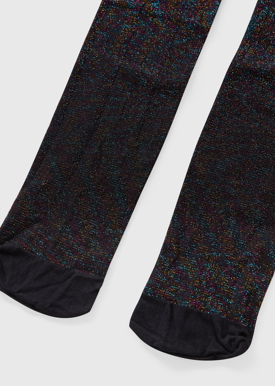 Girls Black Sparkle Tights (2-11yrs)