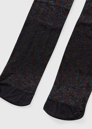 Girls Black Sparkle Tights (2-11yrs)