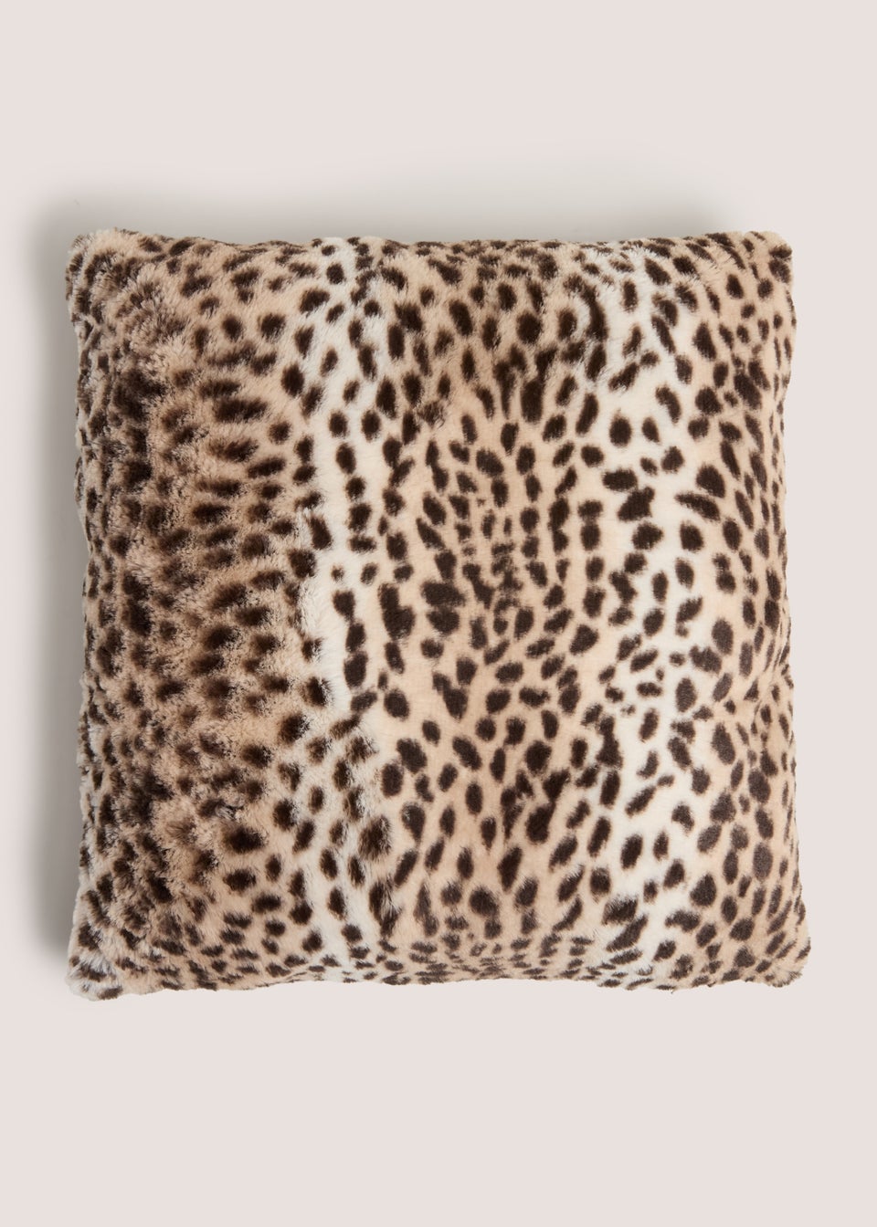 Brown Leopard Print Faux Fur Cushion