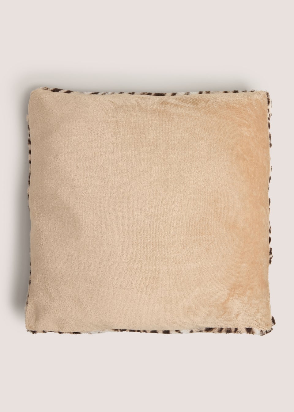 Brown Leopard Print Faux Fur Cushion