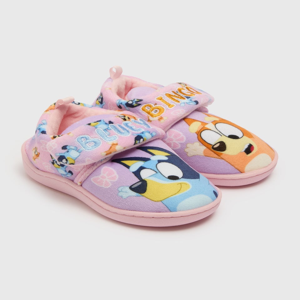 Bluey Girls Pink Cupsole Slippers (Younger 4-9)