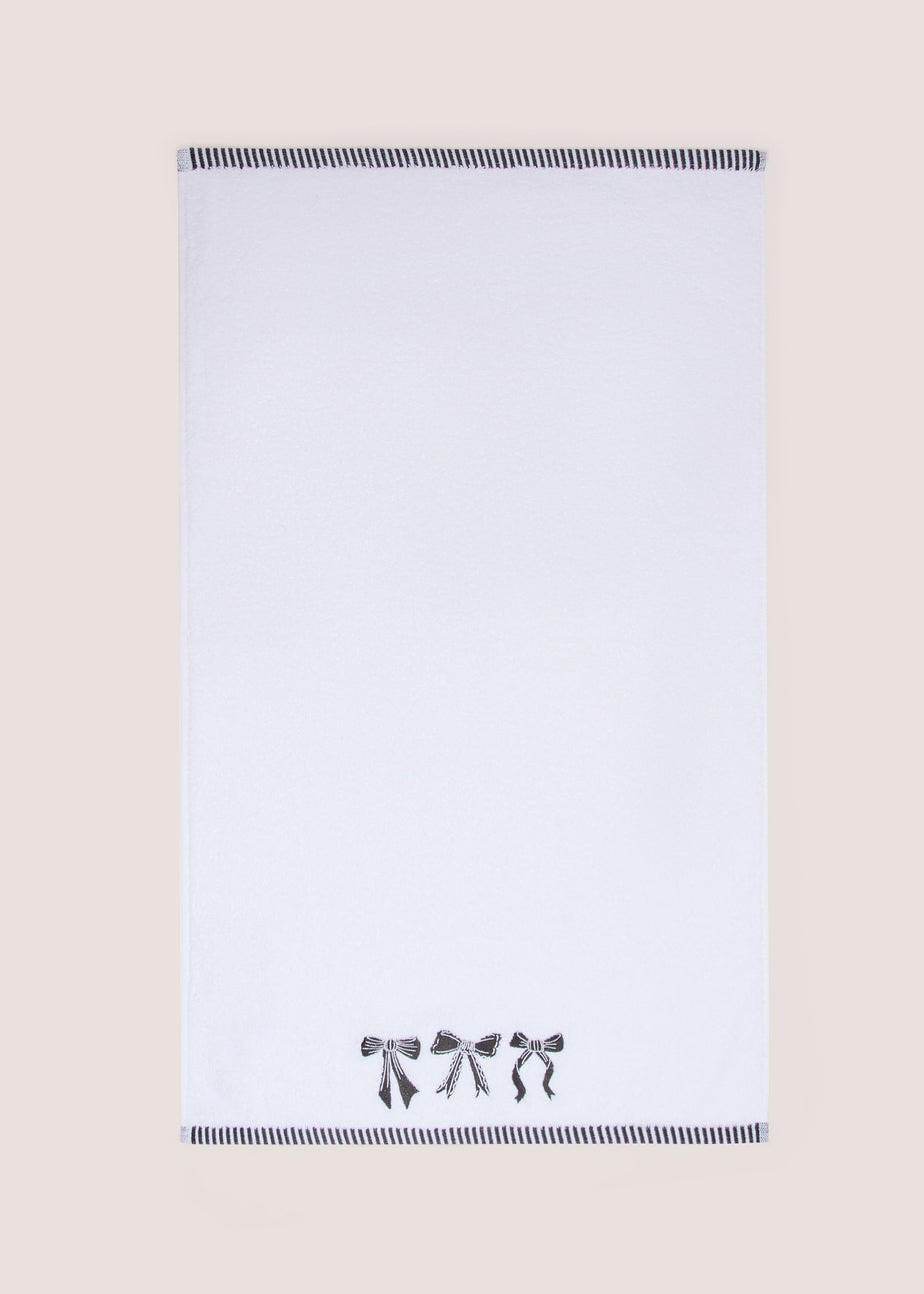 Black & White Bow Hand Towel