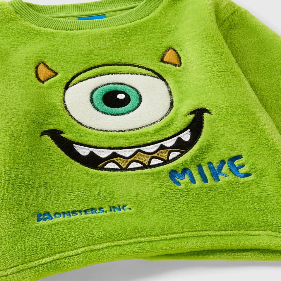 Monsters Inc Boys Green Mike Fleece Pyjama Set (1-7yrs)
