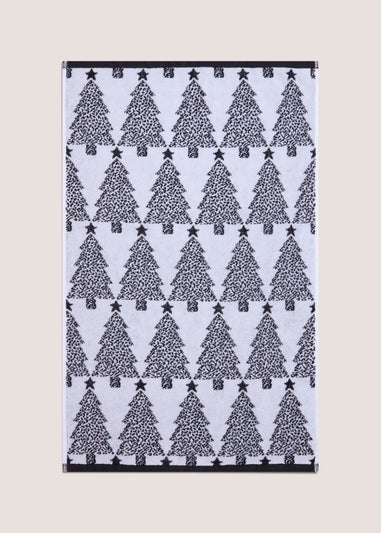 Black Christmas Mono Hand Towel