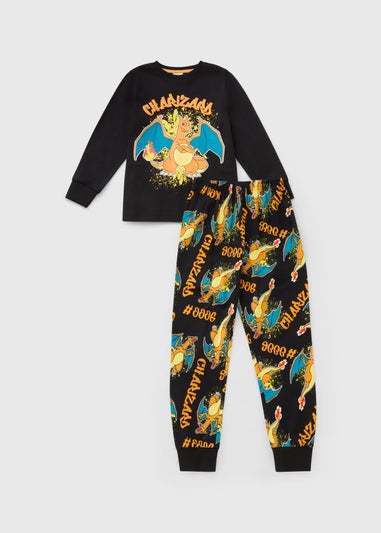 Boys Black Pokemon Charizard Pyjamas (4-13yrs)