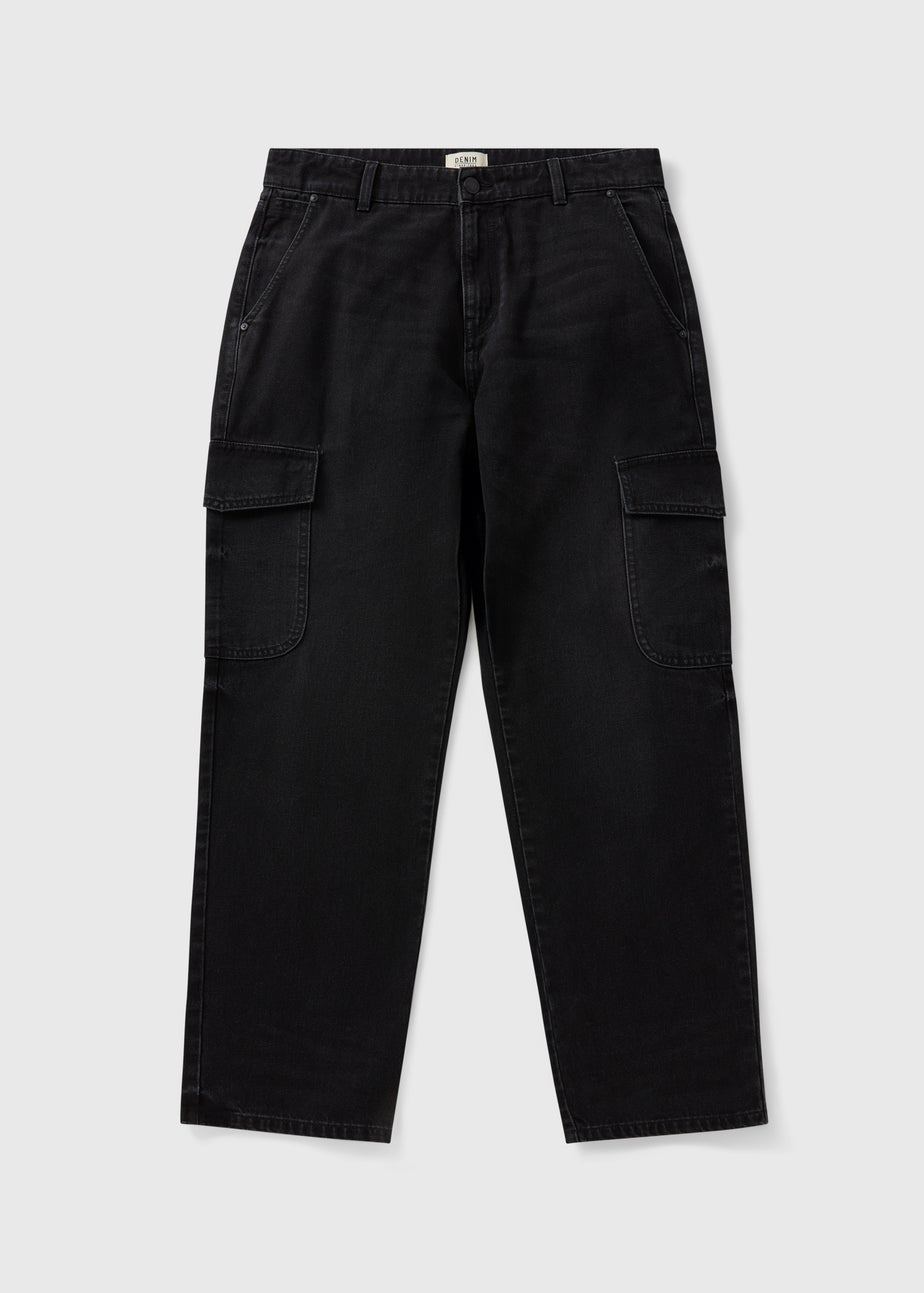 Black Cargo Denim Jeans